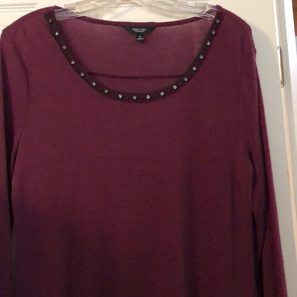 Maroon cotton Knit Top